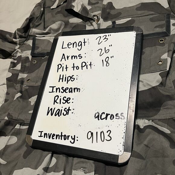 Knox Rose Military Camo Jacket Women Size M Gray Fitted Waist Button Up NEW - Picture 9 of 9